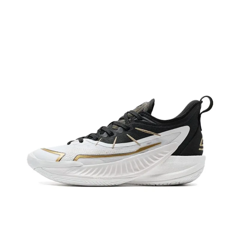 XTEP Non slip Lightweight Low Top Basketball Shoes Men's White Black-0