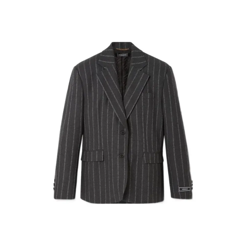 VERSACE Informal Pinstripe Jacket 'Medium Grey'-0