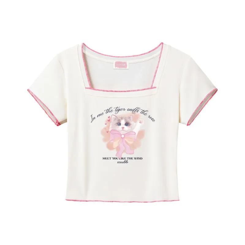 CCAABB T Shirts Women's IVX/Apricot , Consider 1 Size Up-0