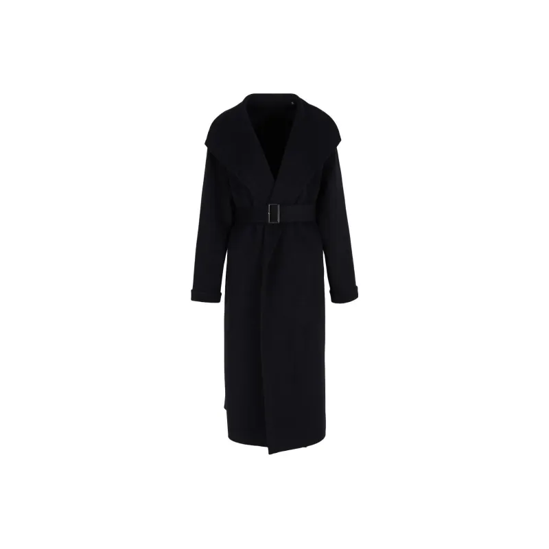 EMPORIO ARMANI Compact Double Wool blend Robe Coat-0