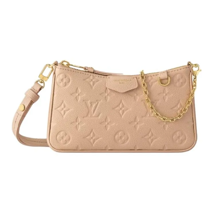 LOUIS VUITTON Embossed Grain Cow Leather Portable Crossbody Bag, Shoulder Bag Women's Sand-0