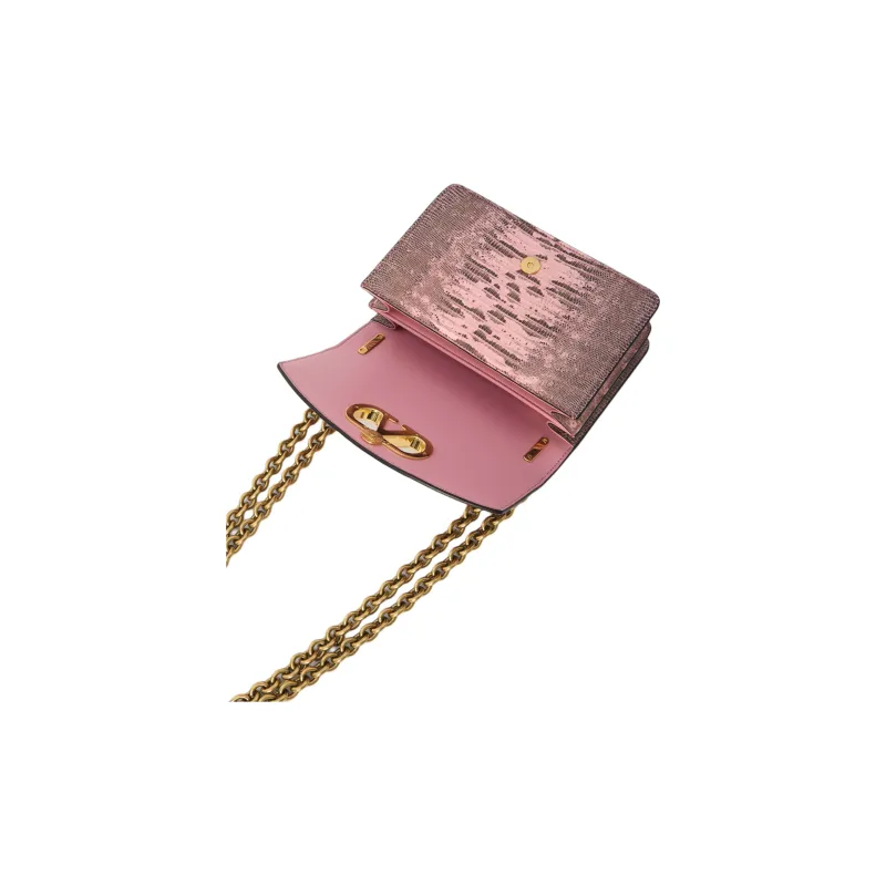 Valentino GARAVANI Leather Shoulder Bag Women's Pink & Brown-2