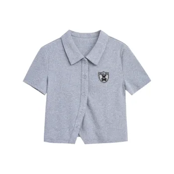 ZIHAN Polo Shirts Women's Gray