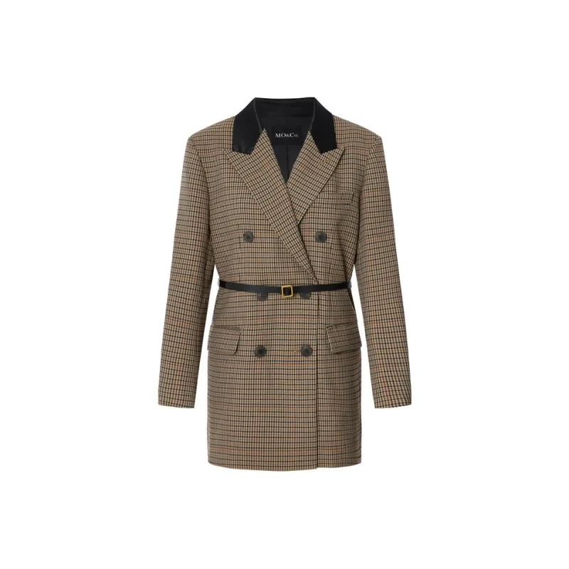 MO&CO Coats Women's Multicolor Plaid-0
