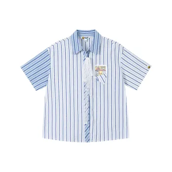 B.Duck Shirt Women's Blue White Stripes