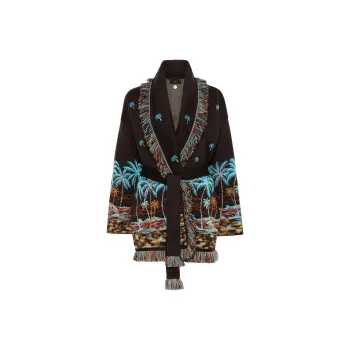 Alanui Fringe Detailed Belted Cardigan