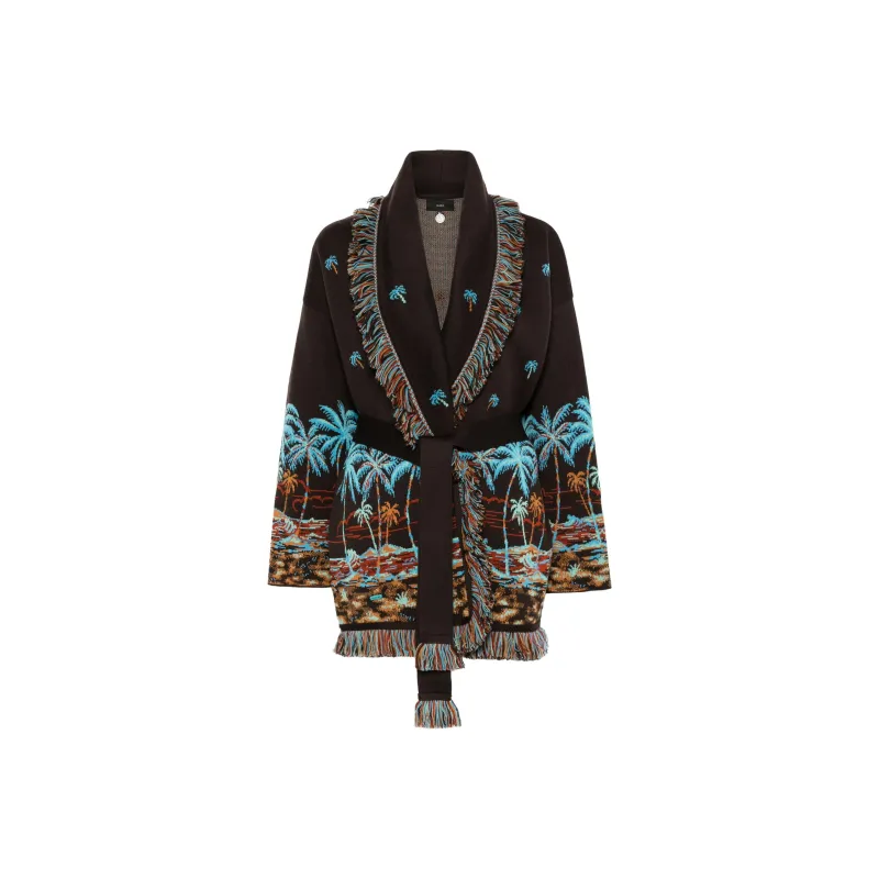 Alanui Fringe Detailed Belted Cardigan-0