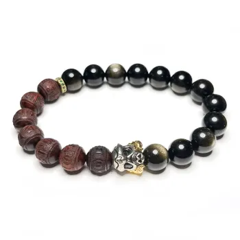 CUIJING Natural Obsidian Bracelets Unisex
