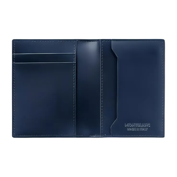 MONTBLANC Leather Card Holder Men's Ink Blue-2