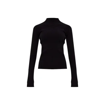 Victoria Beckham High Neck Ribbed Top