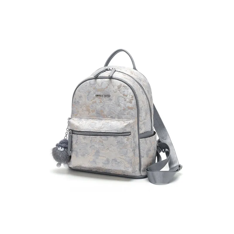 BETTINA VIVIAN PU, Textile Mixture Backpack Women's Star Moon Gray-1