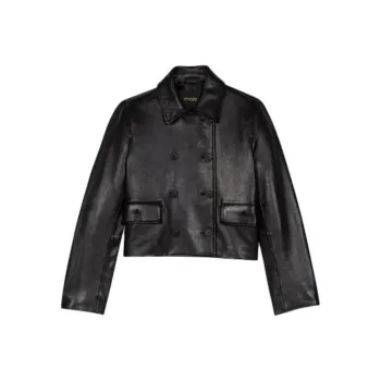 Maje Cropped Leather Jacket