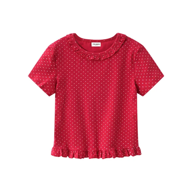 HTMEME T Shirts Women's Red-0