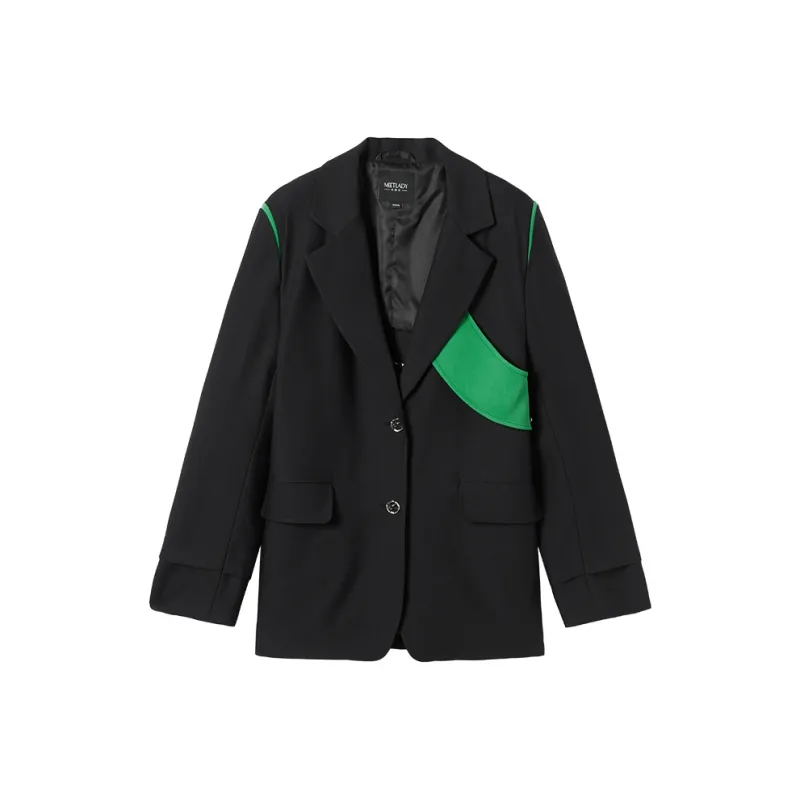 MEETLADY Business Suits Women's Black Green-0