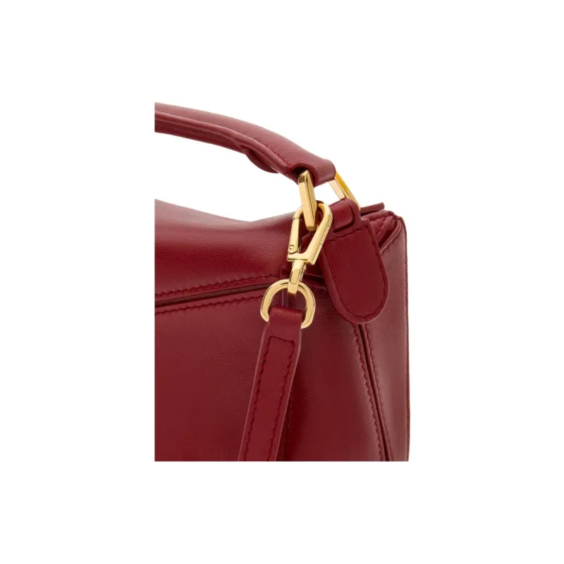 LOEWE Puzzle Lambskin Puzzle Bag One Shoulder Handbag Mini Women's Burnt Red-9