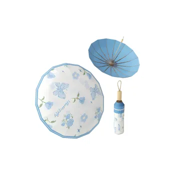 Imono Umbrellas Blue Floral Phantom, Scarlet Rose Essence, Yellow Rose Wish, Black Plum Dream