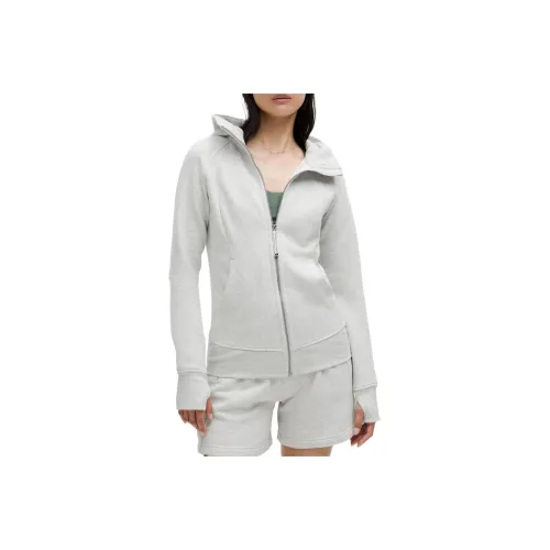 Stone Scuba Long jacket Women's Mixed Color Super Light Gray