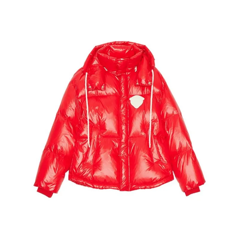 Ed Hardy FW23 Down Jacket Women's Warm Fluorescent Rose Red-0