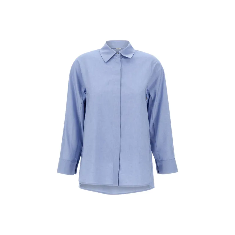 'S MAX MARA Conero Buttoned Long Sleeved Oxford Shirt-0