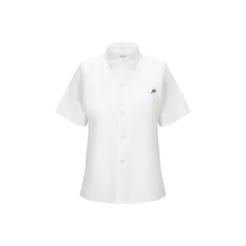 RIMUXINGHE Shirt Women's Small Bamboo White Shirt