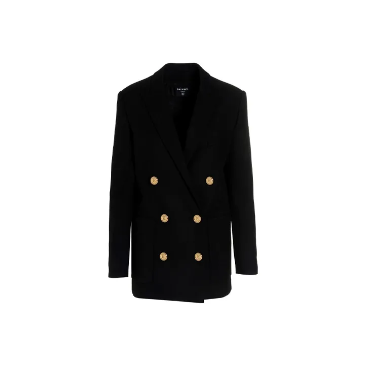 BALMAIN Double-breasted Virgin-wool Blazer-0