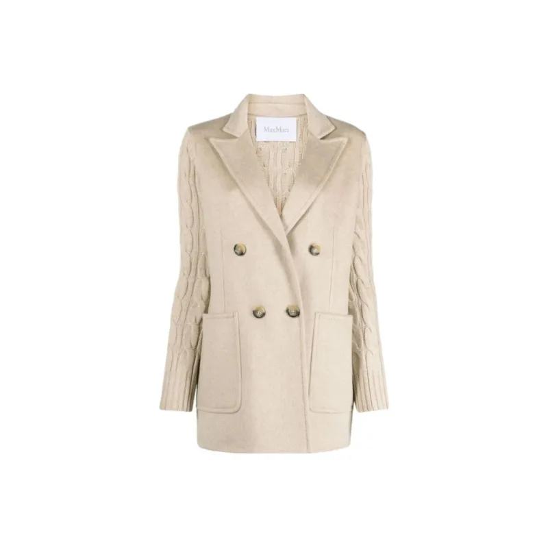 MaxMara Dalia Double breasted Cable knit Coat-0