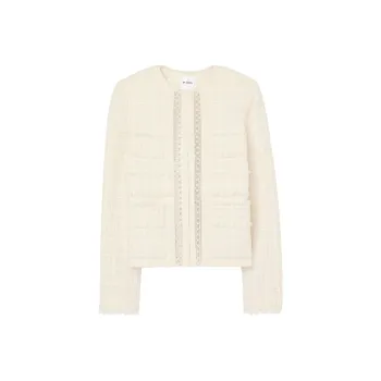 St. John Pearl-embellished Tweed Jacket