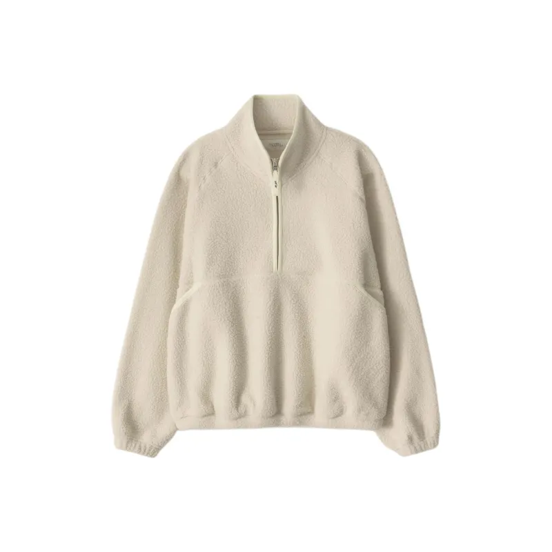 NOTHING WRITTEN FW24 Woolly Fleece Pullover Sweatshirt Women's Ivory/Ivory-0