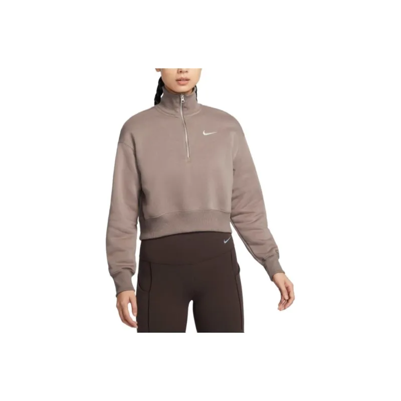 Nike Phoenix Cropped Half Zipped Sweatshirt-0