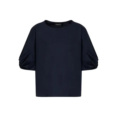 EMPORIO ARMANI Poplin Blouse With Twisted Sleeves