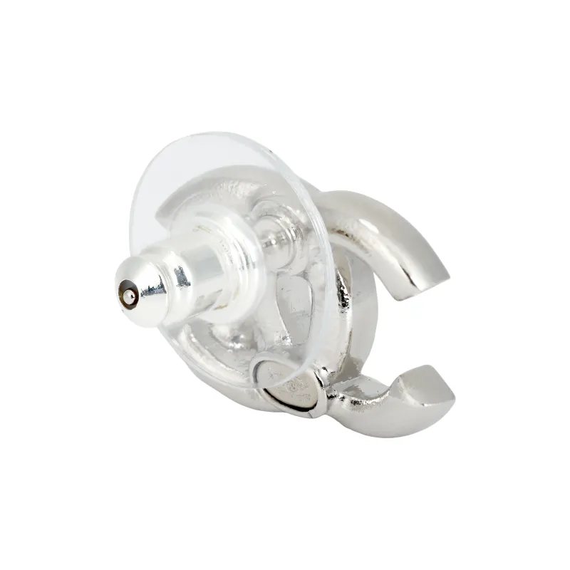CHANEL Metal Stud Earrings Women's Silver-3