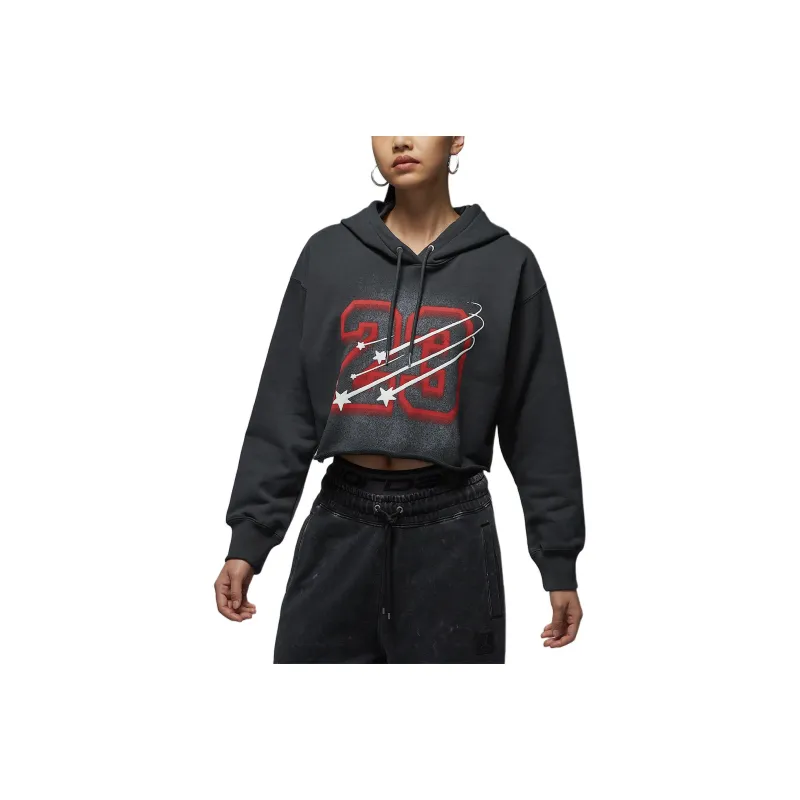 JORDAN Flight Fleece Women's Cropped Satin Lined Hoodie-0