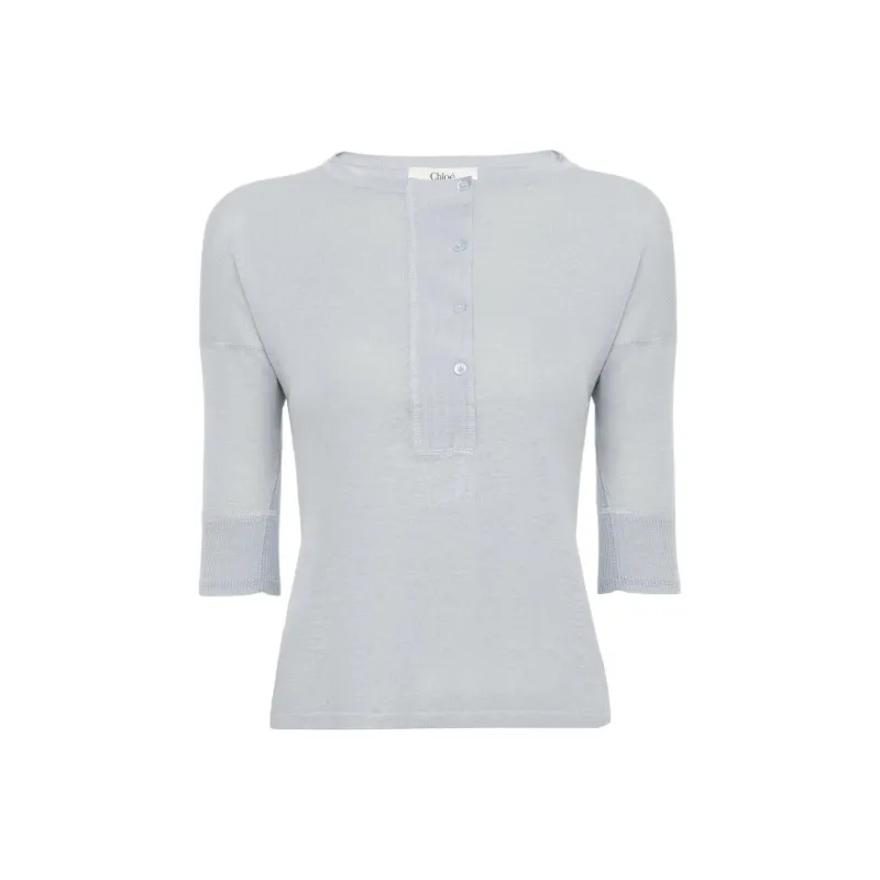 Chloé Fine ribbed T shirt-0