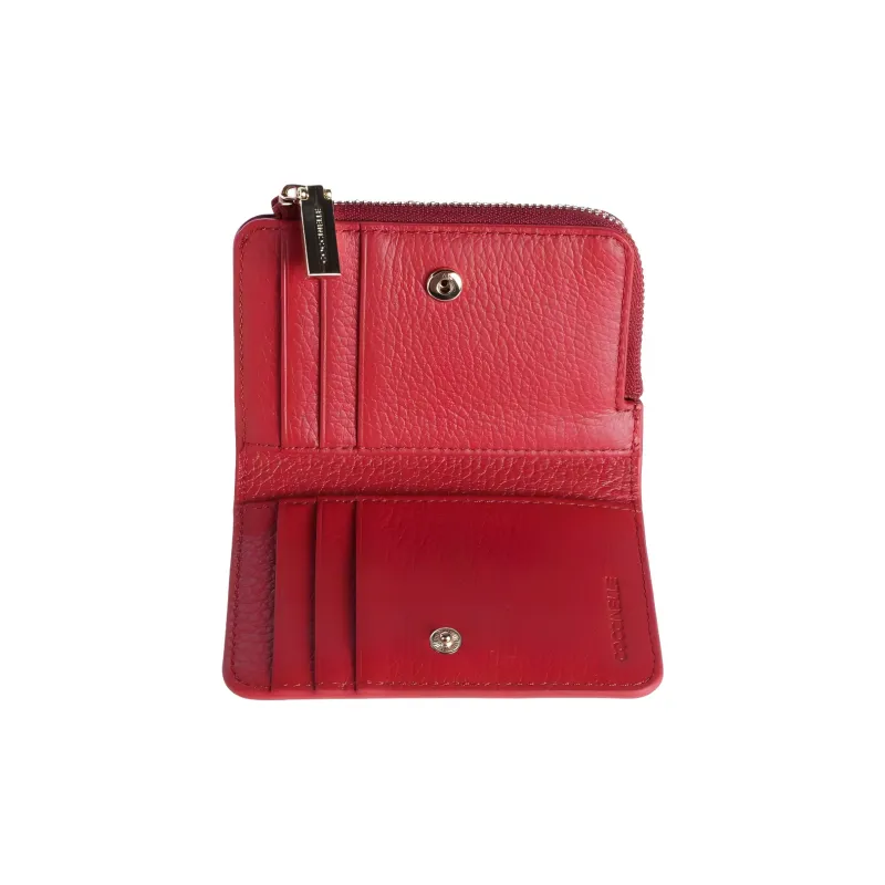 COCCINELLE Cow Leather Card Holder Women's Gemstone Red-3
