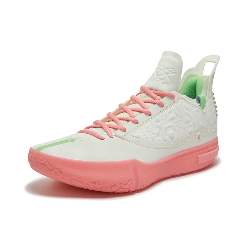 361° Joker 1 GT Cushioning, Slip Resistant, And Abrasion Resistant Mid Top Basketball Shoes Men's Neon Light Coral-1
