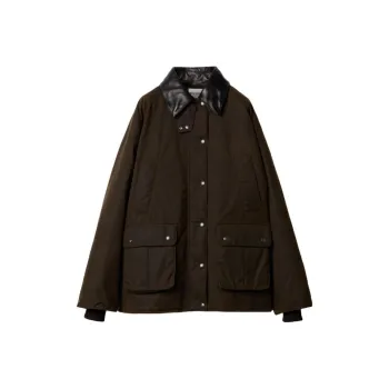 MIU MIU Waxed Canvas Padded Jacket 'Ebony'