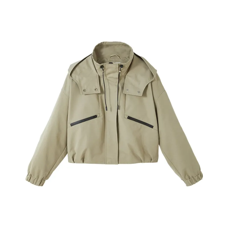 XIANGYING Jackets Coats Women's Army Green-0
