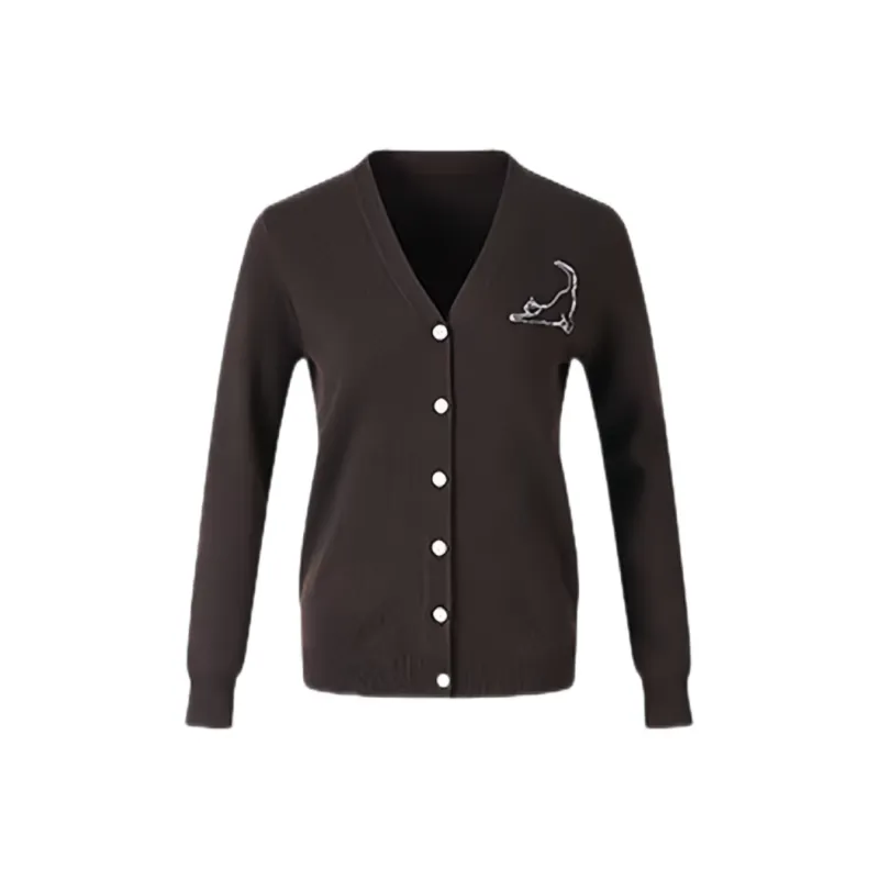 DOKZB Spring And Fall Season Knitwear Women's Coffee-0