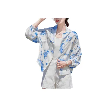 Yi Mengyuan Silk Jackets & Coats Women's Sky Blue