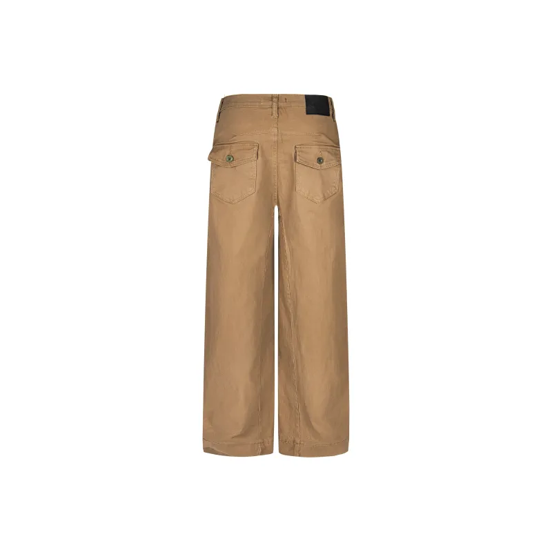 Xmithie Straight Fit Cargo Pants Unisex Brown-1