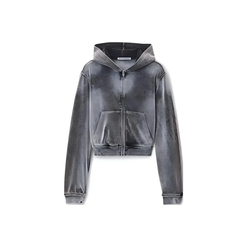 Alexander Wang Shrunken Zip Up Jacket Washed Feather-0