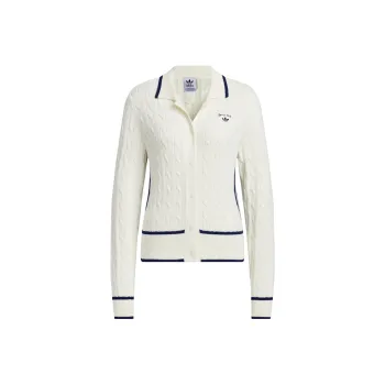 Adidas Originals RETROCARDIGAN SS25 SPORTY CLUB Knitwear Women's Jade White
