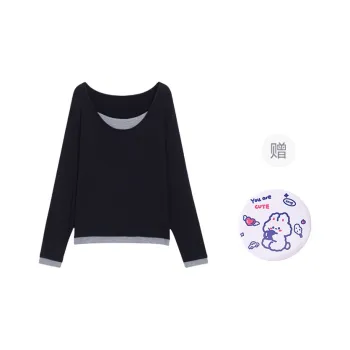 EVPGB Knitwear Women's Black Comes With Rabbit Pendant