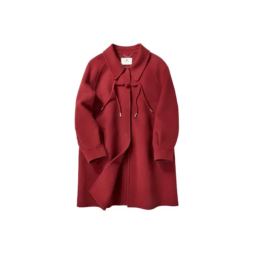 XIANGYING Coats Women's Red