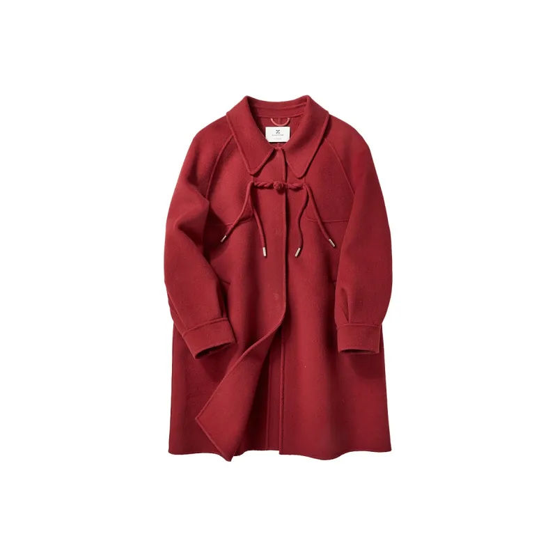 XIANGYING Coats Women's Red-0