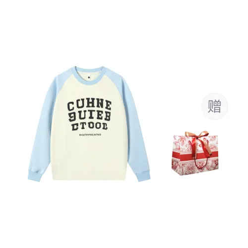 CHANGE SHE Sweatshirt Unisex Beige Apricot & Arctic Blue