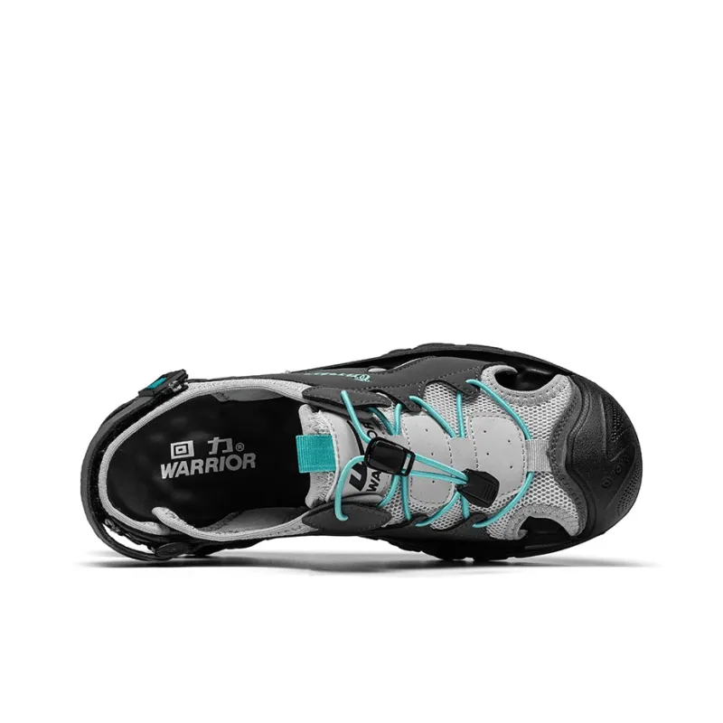 Warrior Abrasion Resistant Breathable Slip Resistant River Trekking Shoes Men's Gray Beige Light Blue-2