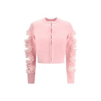 Self portrait Cut Out Lace Detail Cardigan