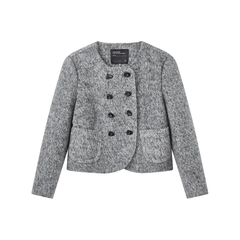 Yu Qianwen Jackets Coats Women's Premium Gray-0