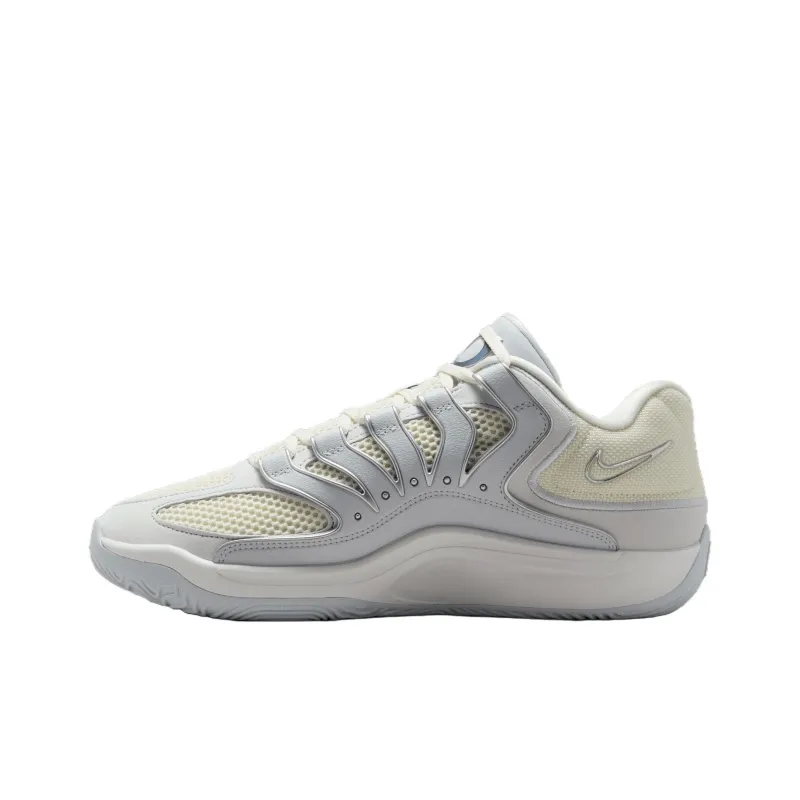 Nike KD 18 Anti Slip Wear Resistant Low Top Basketball Shoes Men's Gray White-2
